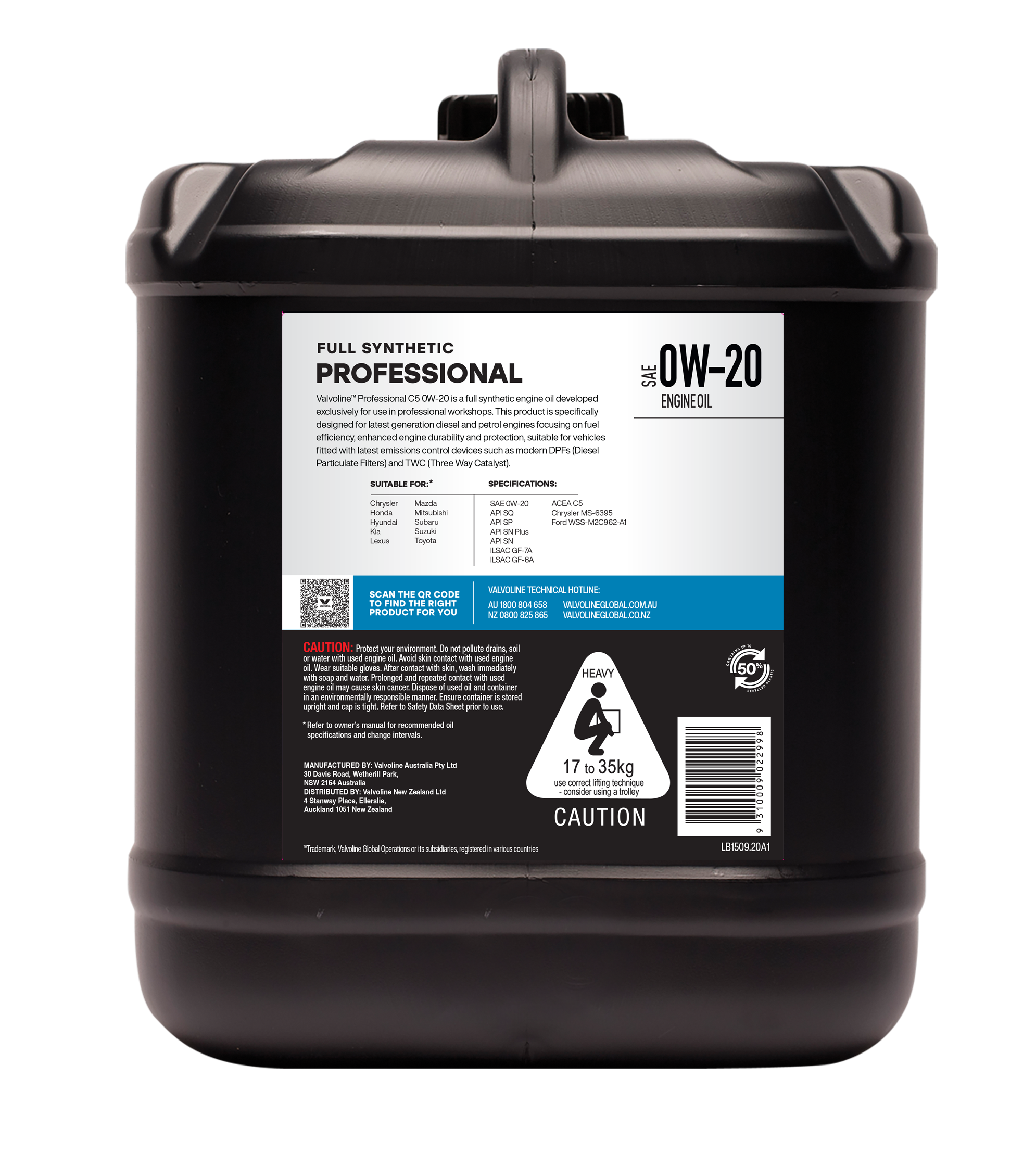 Professional C5 0W-20 Full Synthetic Engine Oil - Valvoline