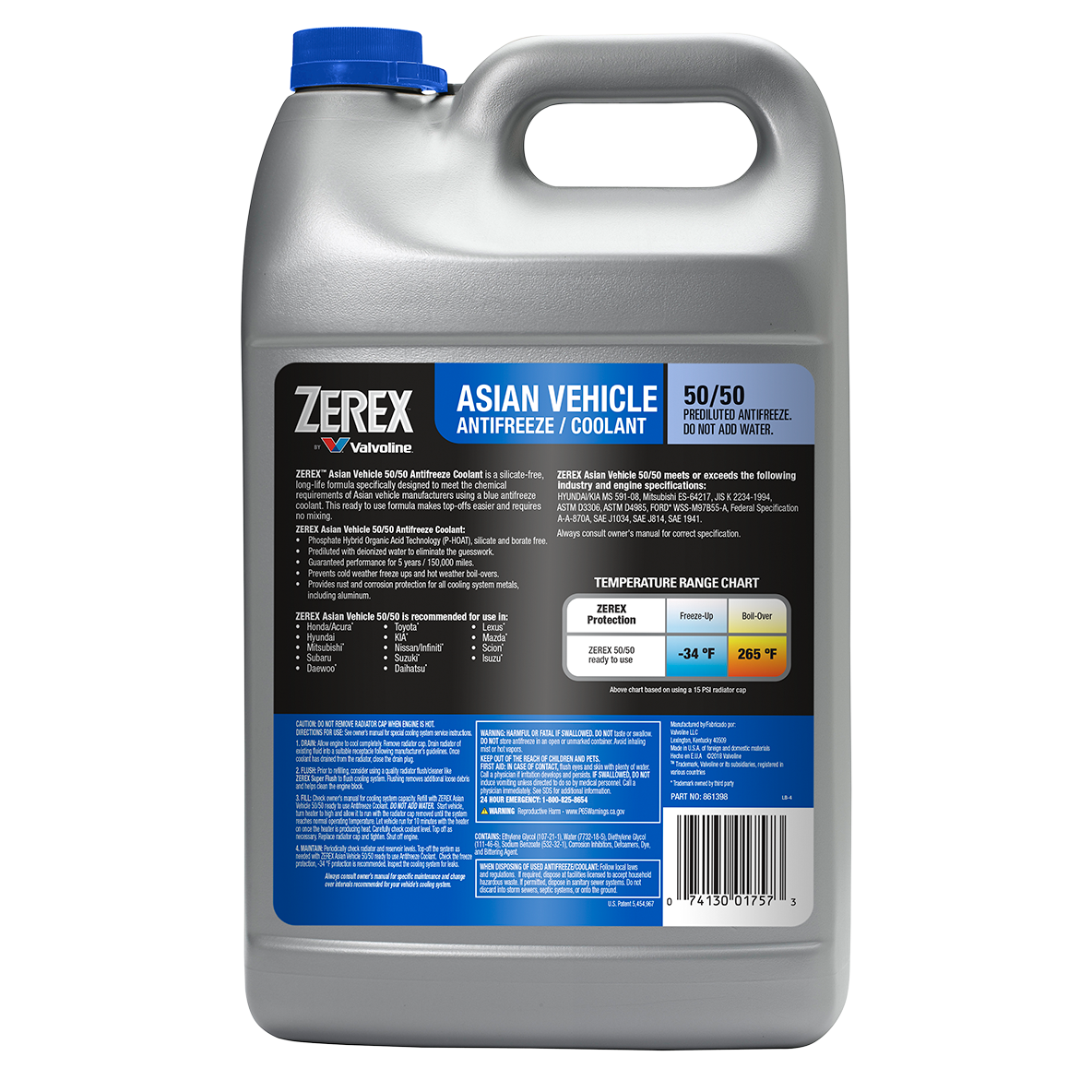 Zerex™ Asian Blue Vehicle Antifreeze / Coolant - Valvoline™ Global 