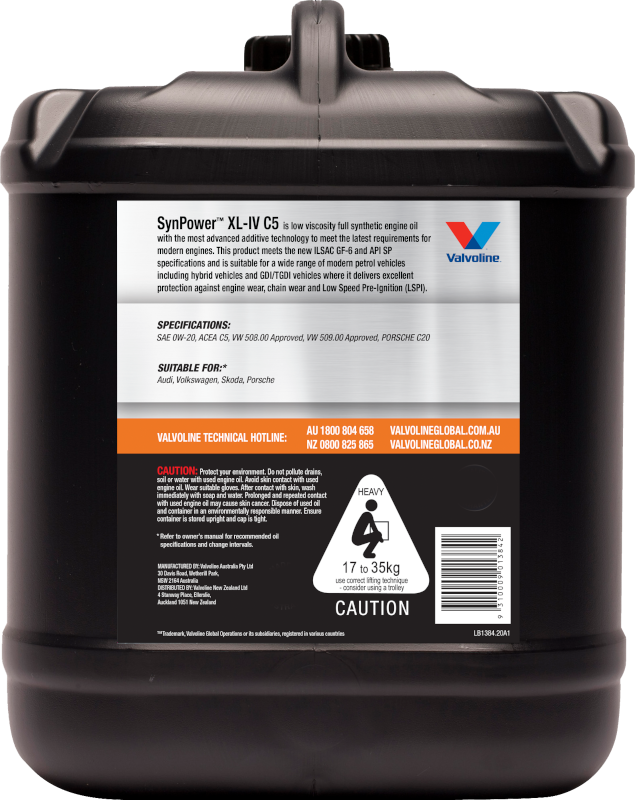SynPower XL-IV C5 0W-20 Full Synthetic Engine Oil - Valvoline
